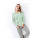 Pigiama donna cotone primaverile Il granchio GP5005 menta