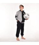 Pigiama tuta bambino Juventus zip cotone felpato B2JU15118 grigio melange