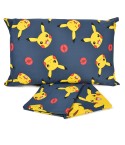 Completo letto singolo federa + sotto con angoli + lenzuolo Pokémon Pikachu