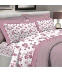 Lenzuola letto 100% cotone percalle D17 Preziosa Portovenere rosa antico