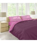 Completo letto lenzuola matrimoniale calda flanella rosa Soffice D12