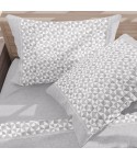 Lenzuola letto in calda flanella Soffice Preziosa D12 grigio e bianco