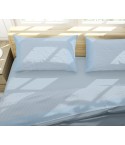 Lenzuola flanella calda rombi celeste Soffice D13
