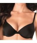 Reggiseno push up Lormar Soufflè con ferretto microfibra fronte nero modella zoom