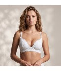 Reggiseno imbottito Lormar vela frizzante senza ferretto fronte bianco modella zoom