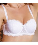 Reggiseno a fascia Lormar Vip graduato con ferretto in pizzo 