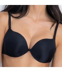 Reggiseno Sielei 1558 super push up double con ferretto fronte nero modella