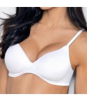 Reggiseno push-up senza ferretto Sielei 1556 preformato fronte bianco modella