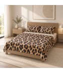 Completo letto leopardato Riviera 100% cotone percalle LN1825 maila
