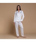 Pigiama donna in raso maglia aperta Biancaluna RS77040