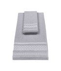 Vingi set asciugamani viso + ospite cotone Rubino grigio