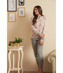 Pigiama donna in punto milano caldissimo Karelpiù rose SE5307