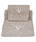 Vingi set asciugamani viso e ospite Paros beige