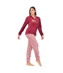 Pigiama donna Irge animalier flannel - coral MI 1935