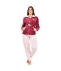 Pigiama caldo donna con zip a giacca in flannel Irge MI 1936