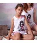 Pigiama bambina corto Santoro Gorjuss 55621 rosa