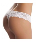 Perizoma Sièlei 1683 in microfibra elasticizzata e pizzo bianco retro
