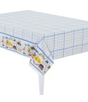 Tovaglia quadri celeste sabbia  twill di cotone Sommaruga Siesta A