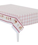 Tovaglia quadri rosso beige twill di cotone Sommaruga Siesta D