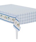 Tovaglia quadri blu beige twill di cotone Sommaruga Siesta I
