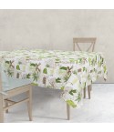 Tovaglia in twill di cotone Sommaruga Siesta fantasia verde A 