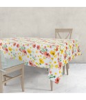 Tovaglia in twill di cotone Sommaruga Siesta fiori colorati D