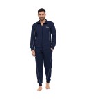 Tuta uomo cotone Superga full zip SMS23100 blu navy