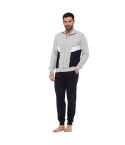 Tuta uomo cotone Superga full zip SMS23102 grigio melange
