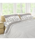 Lenzuola flanella calda fiori grigio matrimoniale Soffice D17-2 piazze