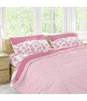 Lenzuola flanella calda fiori rosa matrimoniale Soffice D17-2 piazze