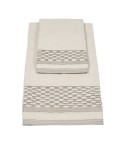Vingi set asciugamani viso + ospite cotone Sophia beige