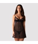 Chemise in tulle semitrasparente + perizoma Obsessive stelisa