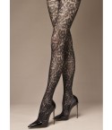 Collant donna Philippe Matignon Supremo pizzo floreale nero