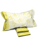 Completo letto Pompea Swirl lenzuola sopra sotto con angoli federa verde acido