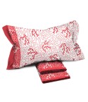 Completo letto Pompea Swirl lenzuola sopra sotto con angoli federa rosso