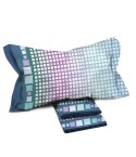Completo letto Pompea Tapestry lenzuola sopra sotto con angoli federa blu