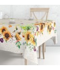 Tovaglia Vingi Tiffany cod. 25 in cotone con girasoli e fichi
