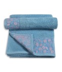 Vingi set asciugamani viso + ospite cotone Tiziana azzurro