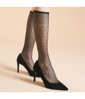 Gambaletto micro pois Fiore Trisha 20 denari nero