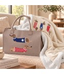 Bag + coperta ciniglia e sherpa bassotto Zambaiti trousse