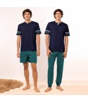Pigiama uomo tris pantalone + pantaloncino in 100% cotone Irge TU42 / TUC27