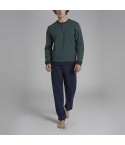 Pigiama uomo scollo a serafino in caldo cotone Ragno U956N1