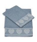 Vingi set asciugamani viso + ospite cotone Valentina azzurro