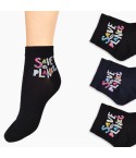 Calzini corti donna in cotone 3 paia Enrico Coveri Wonder-6 var. A