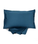 Completo letto raso di cotone 60 fili matrimoniale Zer0bed 100% Olympia 4 volani