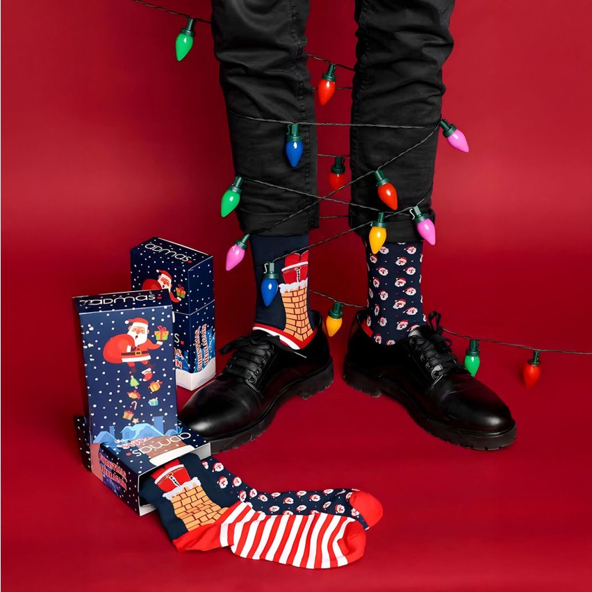 Calze corte uomo babbo Natale Admas 21410  2 paia