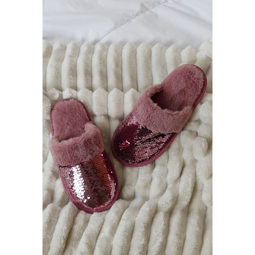 Pantofole donna eco pelliccia paiette girabrilla Admas 59100
