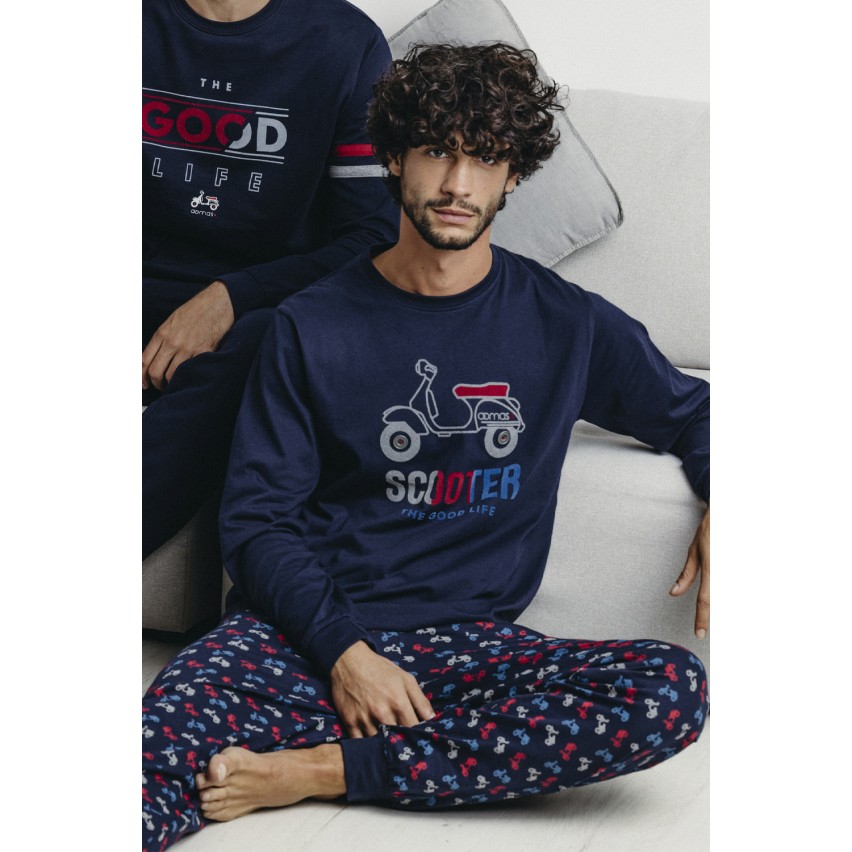 Pigiama uomo in caldo cotone moto scooter Admas 60305
