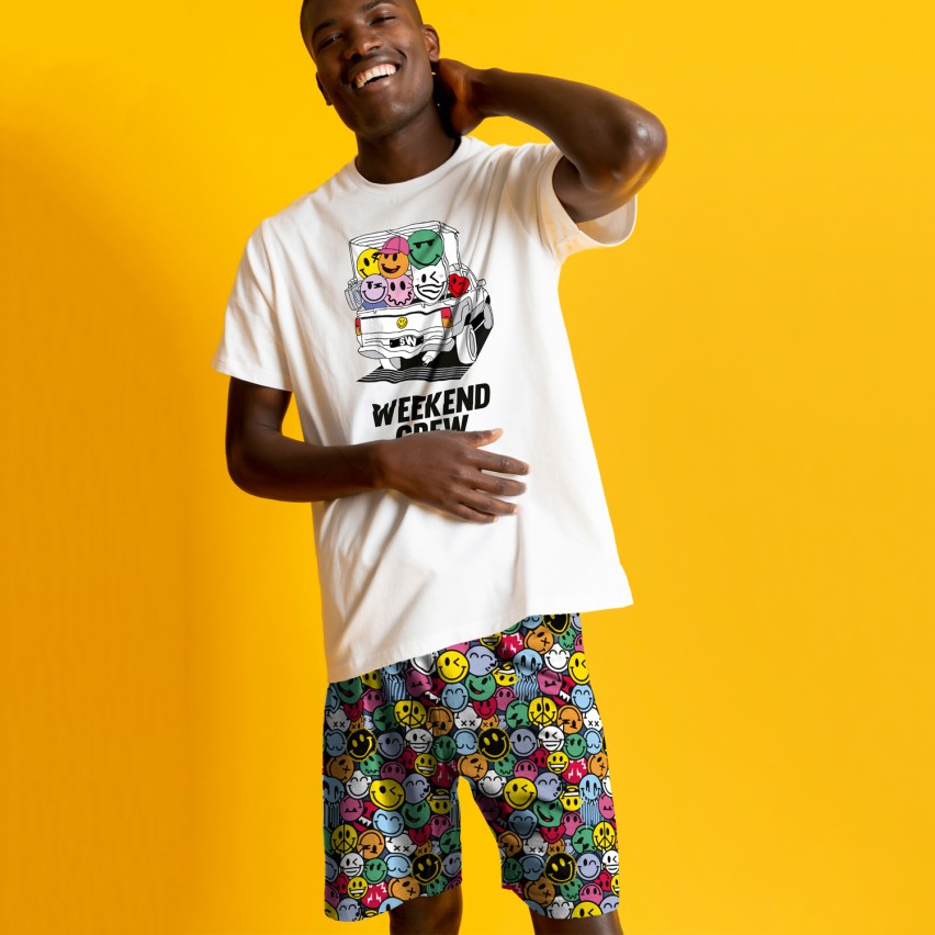 Pigiama uomo estivo Smiley 60992 100% cotone