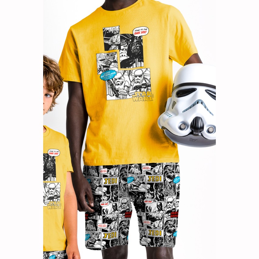 Pigiama uomo estivo Star Wars 62489 100% cotone